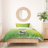 Personalized Skull Bowling Bedding Set with Neon Green Strike Design - Edgy Bowler Style - Wonder Print Shop