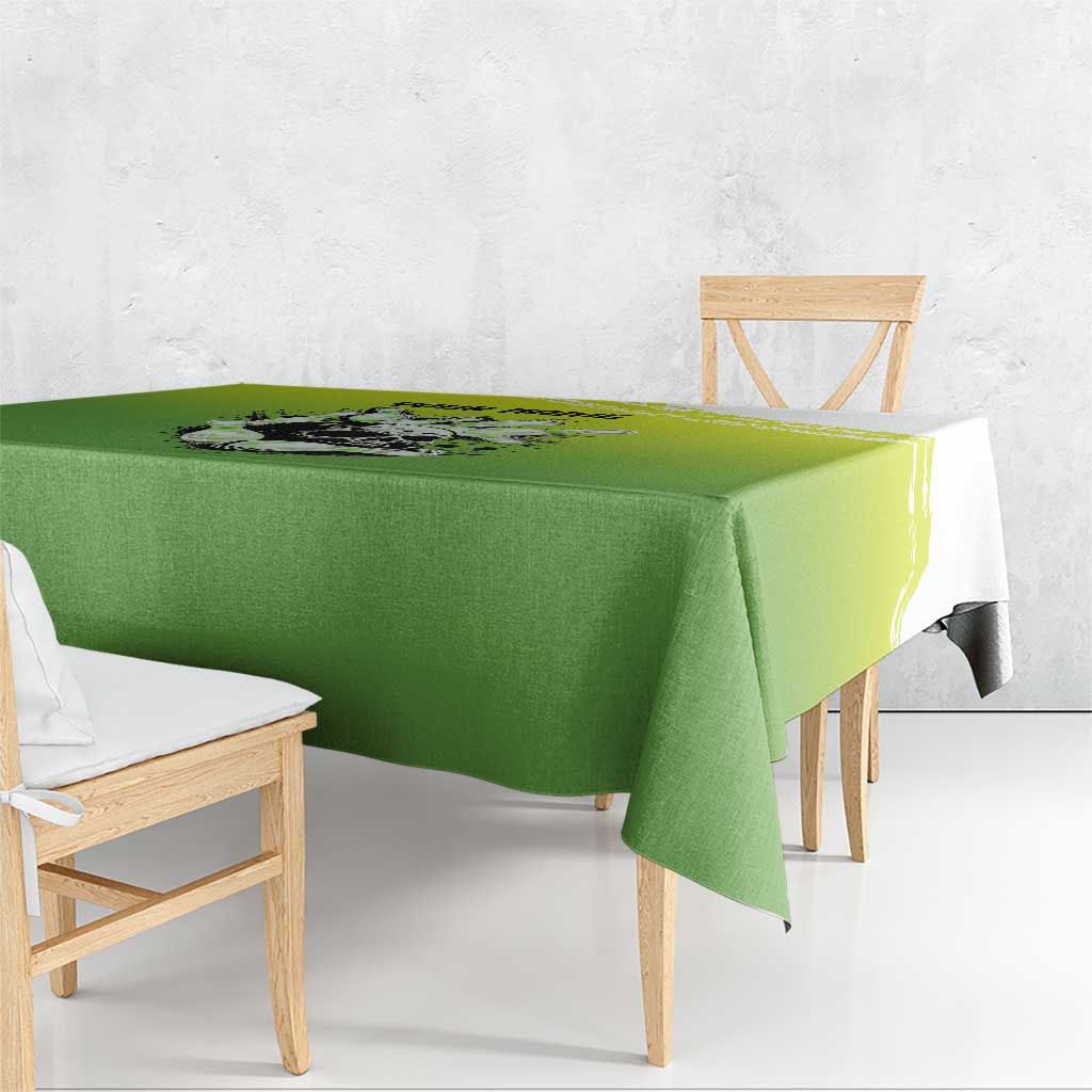 Personalized Skull Bowling Tablecloth with Neon Green Strike Design - Edgy Bowler Style - Wonder Print Shop