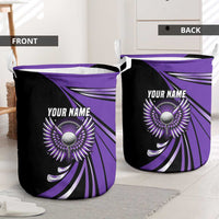 Personalized Purple Winged Golf Ball Laundry Basket Bold Golf Graphic Design - Wonder Print Shop