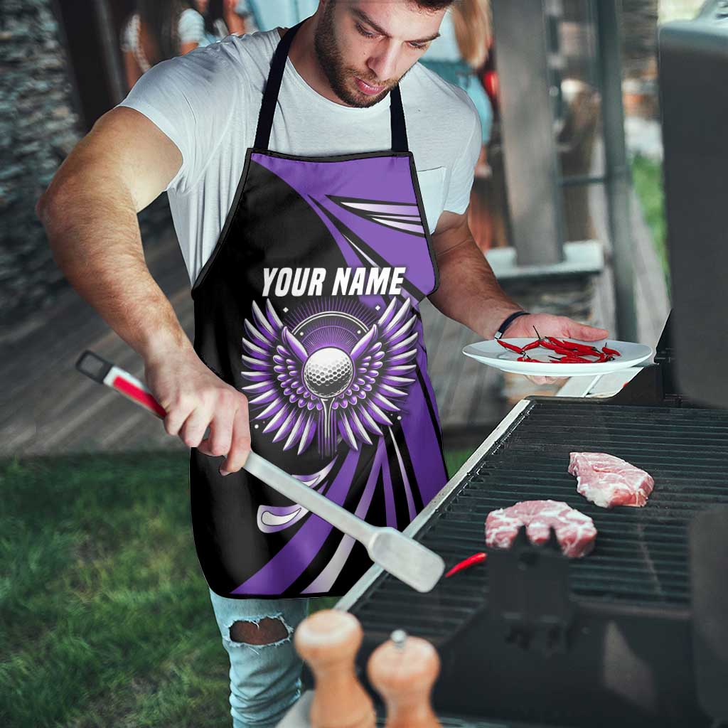 Personalized Purple Winged Golf Ball Apron Bold Golf Graphic Design - Wonder Print Shop