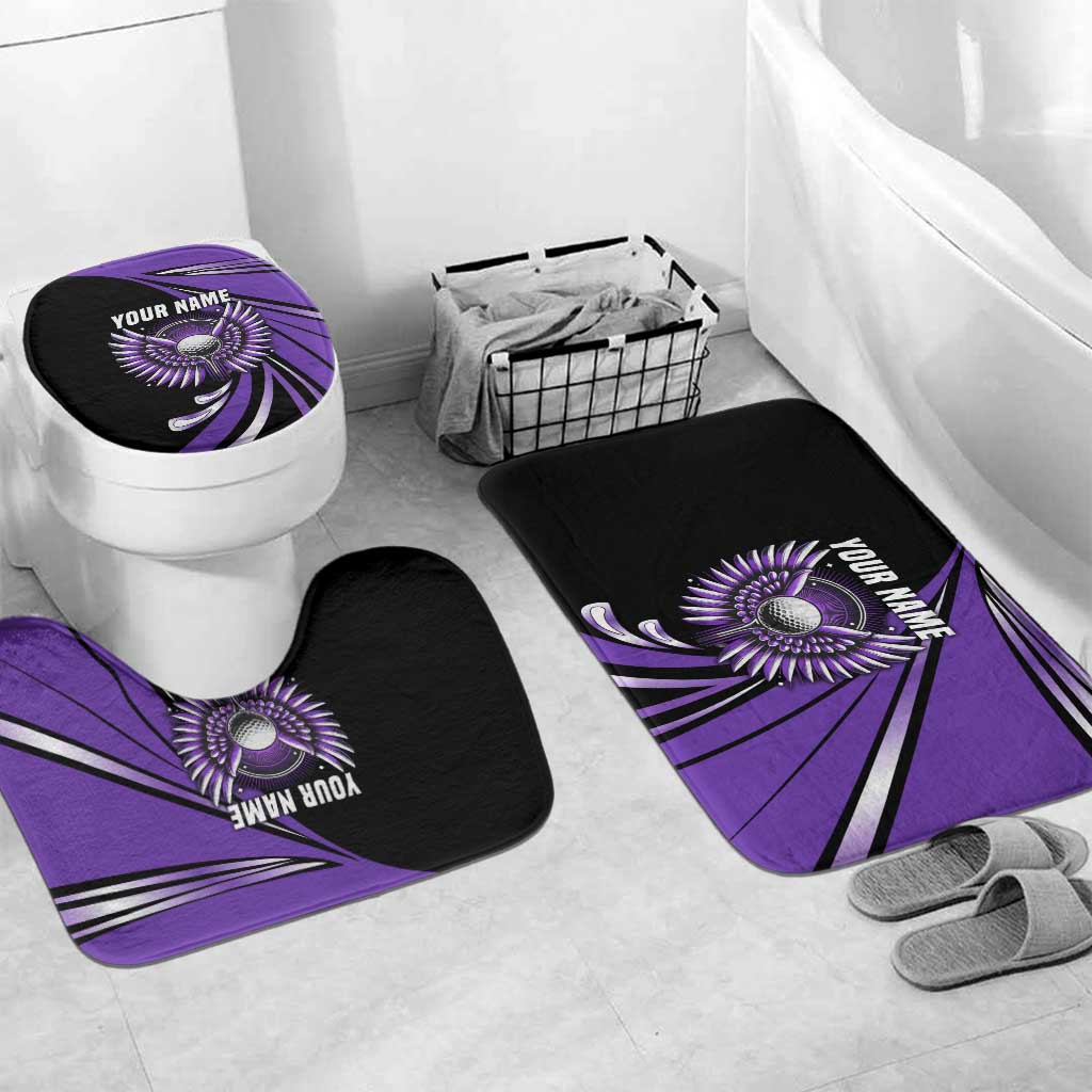 Personalized Purple Winged Golf Ball Bathroom Set Bold Golf Graphic Design - Wonder Print Shop