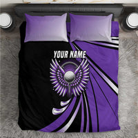 Personalized Purple Winged Golf Ball Bedding Set Bold Golf Graphic Design - Wonder Print Shop