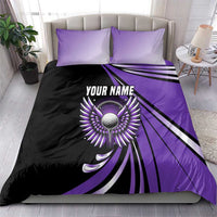 Personalized Purple Winged Golf Ball Bedding Set Bold Golf Graphic Design - Wonder Print Shop