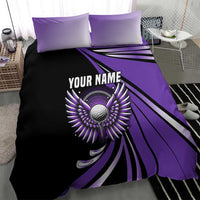 Personalized Purple Winged Golf Ball Bedding Set Bold Golf Graphic Design - Wonder Print Shop