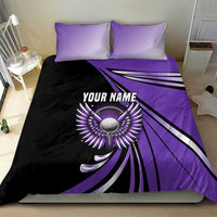 Personalized Purple Winged Golf Ball Bedding Set Bold Golf Graphic Design - Wonder Print Shop