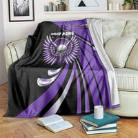 Personalized Purple Winged Golf Ball Blanket Bold Golf Graphic Design - Wonder Print Shop