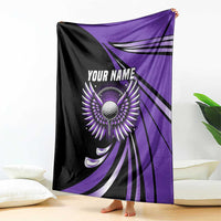 Personalized Purple Winged Golf Ball Blanket Bold Golf Graphic Design - Wonder Print Shop