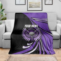 Personalized Purple Winged Golf Ball Blanket Bold Golf Graphic Design - Wonder Print Shop
