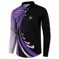Personalized Purple Winged Golf Ball Button Sweatshirt Bold Golf Graphic Design - Wonder Print Shop