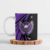 Personalized Purple Winged Golf Ball Ceramic Mug Bold Golf Graphic Design - Wonder Print Shop