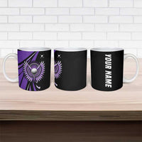 Personalized Purple Winged Golf Ball Ceramic Mug Bold Golf Graphic Design - Wonder Print Shop