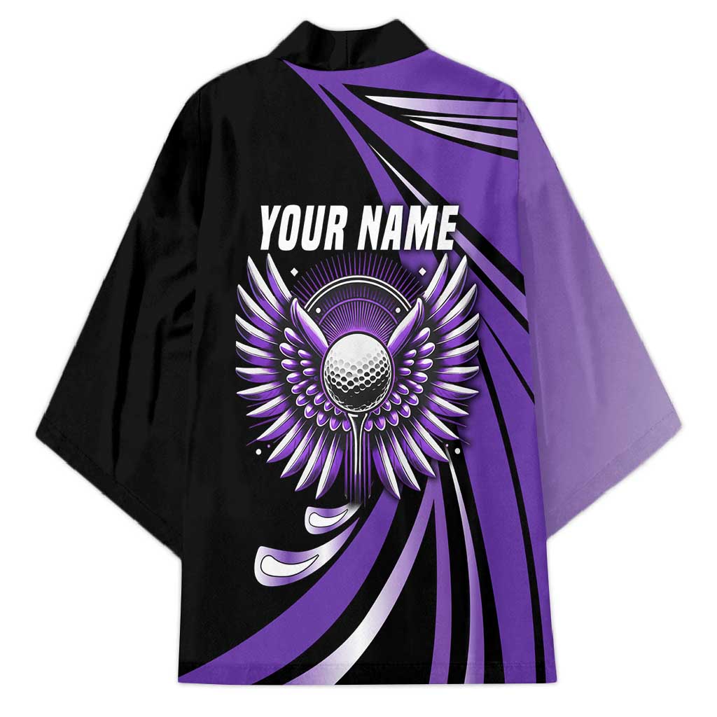 Personalized Purple Winged Golf Ball Kimono Bold Golf Graphic Design - Wonder Print Shop