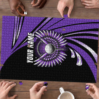 Personalized Purple Winged Golf Ball Puzzle Bold Golf Graphic Design - Wonder Print Shop