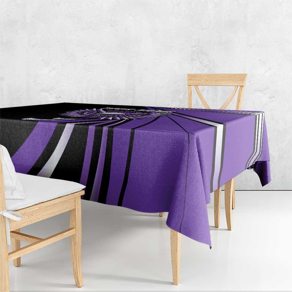 Personalized Purple Winged Golf Ball Tablecloth Bold Golf Graphic Design - Wonder Print Shop