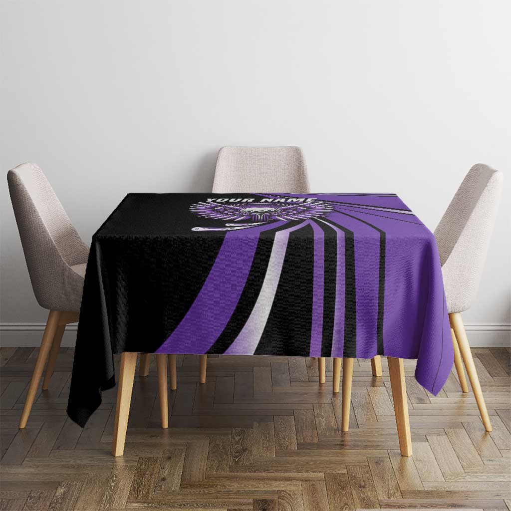 Personalized Purple Winged Golf Ball Tablecloth Bold Golf Graphic Design - Wonder Print Shop