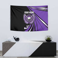 Personalized Purple Winged Golf Ball Tapestry Bold Golf Graphic Design - Wonder Print Shop