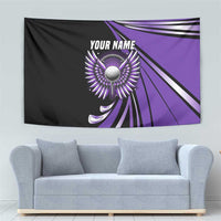 Personalized Purple Winged Golf Ball Tapestry Bold Golf Graphic Design - Wonder Print Shop