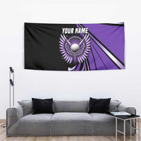 Personalized Purple Winged Golf Ball Tapestry Bold Golf Graphic Design - Wonder Print Shop