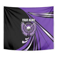 Personalized Purple Winged Golf Ball Tapestry Bold Golf Graphic Design - Wonder Print Shop