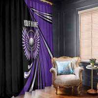 Personalized Purple Winged Golf Ball Window Curtain Bold Golf Graphic Design - Wonder Print Shop