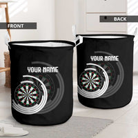 Personalized Black and White Dartboard Laundry Basket Bullseye Target Design for Dart Players - Wonder Print Shop