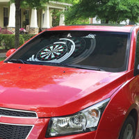 Personalized Black and White Dartboard Auto Sun Shade Bullseye Target Design for Dart Players - Wonder Print Shop