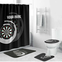 Personalized Black and White Dartboard Bathroom Set Bullseye Target Design for Dart Players - Wonder Print Shop