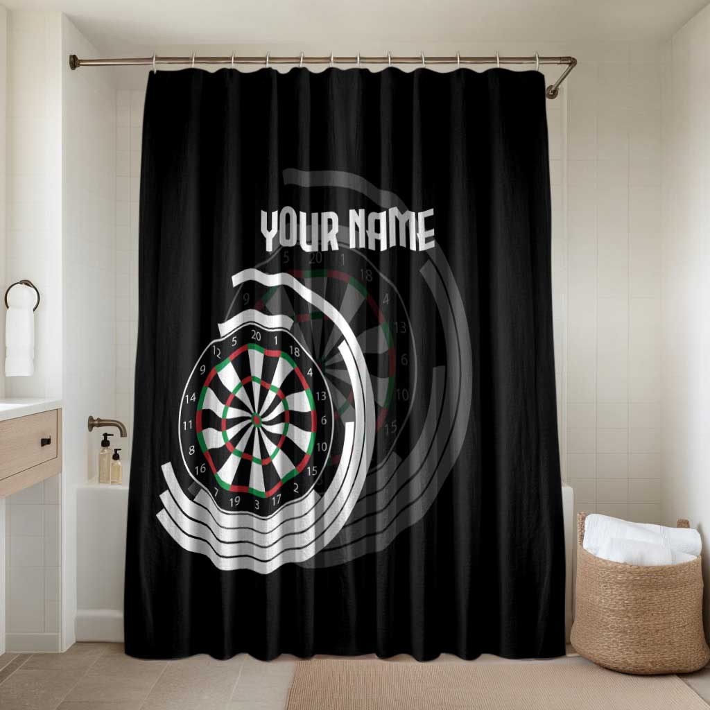 Personalized Black and White Dartboard Bathroom Set Bullseye Target Design for Dart Players - Wonder Print Shop