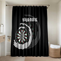 Personalized Black and White Dartboard Bathroom Set Bullseye Target Design for Dart Players - Wonder Print Shop