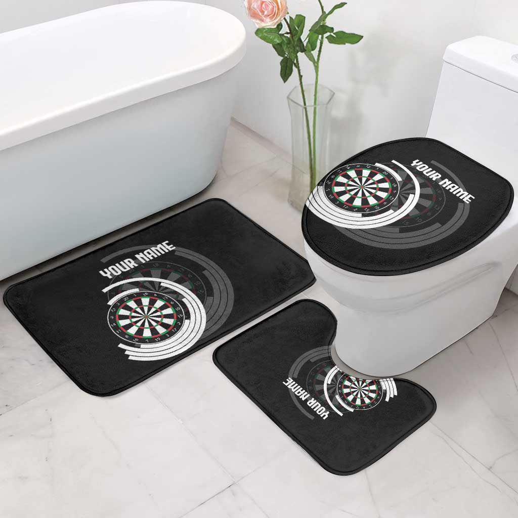 Personalized Black and White Dartboard Bathroom Set Bullseye Target Design for Dart Players - Wonder Print Shop