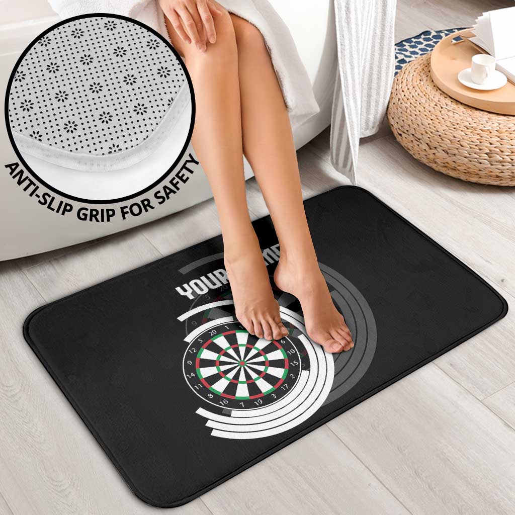 Personalized Black and White Dartboard Bathroom Set Bullseye Target Design for Dart Players - Wonder Print Shop