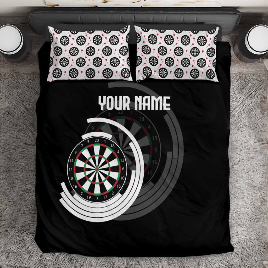 Personalized Black and White Dartboard Bedding Set Bullseye Target Design for Dart Players - Wonder Print Shop