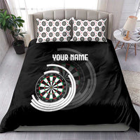 Personalized Black and White Dartboard Bedding Set Bullseye Target Design for Dart Players - Wonder Print Shop