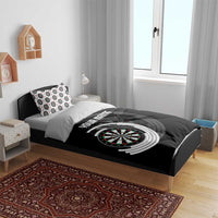Personalized Black and White Dartboard Bedding Set Bullseye Target Design for Dart Players - Wonder Print Shop