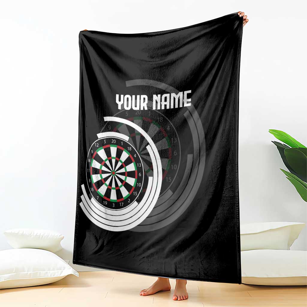 Personalized Black and White Dartboard Blanket Bullseye Target Design for Dart Players - Wonder Print Shop