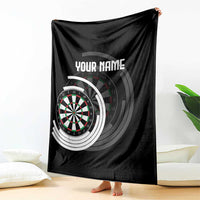Personalized Black and White Dartboard Blanket Bullseye Target Design for Dart Players - Wonder Print Shop