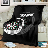 Personalized Black and White Dartboard Blanket Bullseye Target Design for Dart Players - Wonder Print Shop