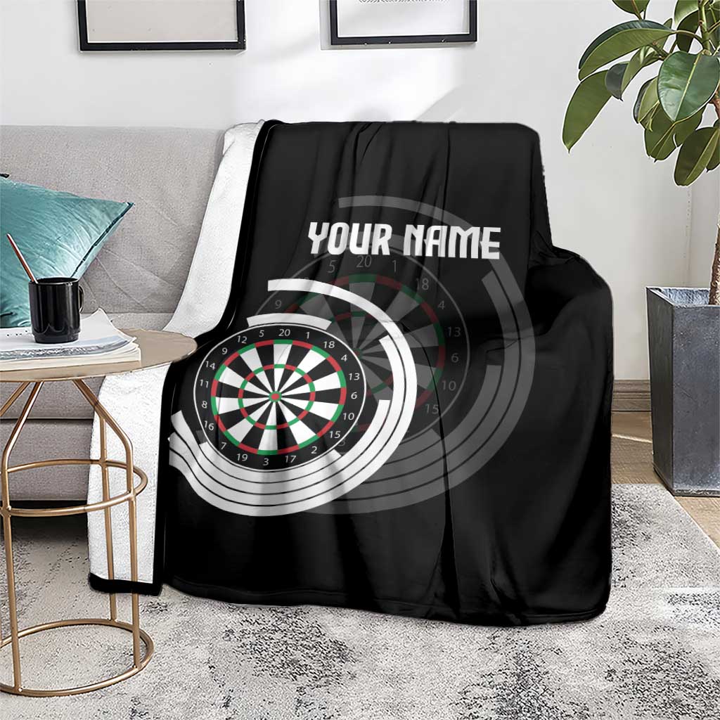 Personalized Black and White Dartboard Blanket Bullseye Target Design for Dart Players - Wonder Print Shop