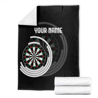 Personalized Black and White Dartboard Blanket Bullseye Target Design for Dart Players - Wonder Print Shop