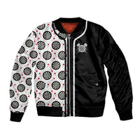 Personalized Black and White Dartboard Bomber Jacket Bullseye Target Design for Dart Players - Wonder Print Shop