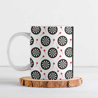 Personalized Black and White Dartboard Ceramic Mug Bullseye Target Design for Dart Players - Wonder Print Shop