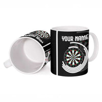 Personalized Black and White Dartboard Ceramic Mug Bullseye Target Design for Dart Players - Wonder Print Shop