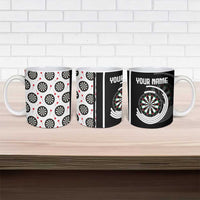 Personalized Black and White Dartboard Ceramic Mug Bullseye Target Design for Dart Players - Wonder Print Shop