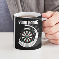 Personalized Black and White Dartboard Ceramic Mug Bullseye Target Design for Dart Players - Wonder Print Shop