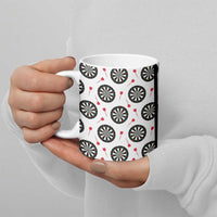 Personalized Black and White Dartboard Ceramic Mug Bullseye Target Design for Dart Players - Wonder Print Shop