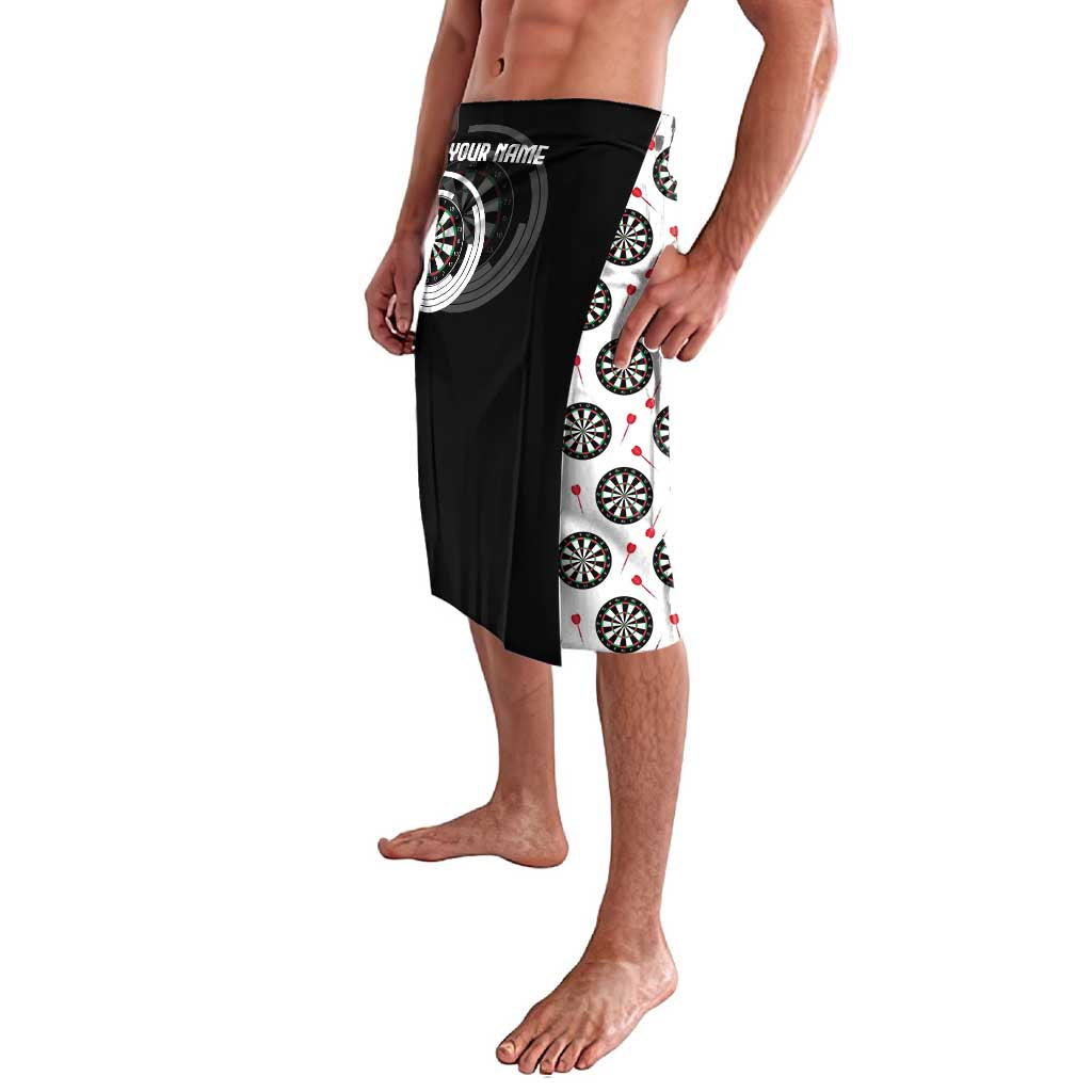 Personalized Black and White Dartboard Lavalava Bullseye Target Design for Dart Players - Wonder Print Shop
