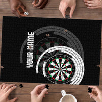 Personalized Black and White Dartboard Puzzle Bullseye Target Design for Dart Players - Wonder Print Shop