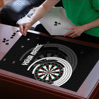 Personalized Black and White Dartboard Puzzle Bullseye Target Design for Dart Players - Wonder Print Shop