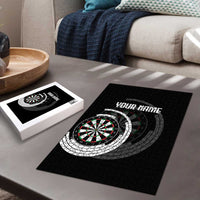 Personalized Black and White Dartboard Puzzle Bullseye Target Design for Dart Players - Wonder Print Shop