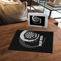 Personalized Black and White Dartboard Puzzle Bullseye Target Design for Dart Players - Wonder Print Shop